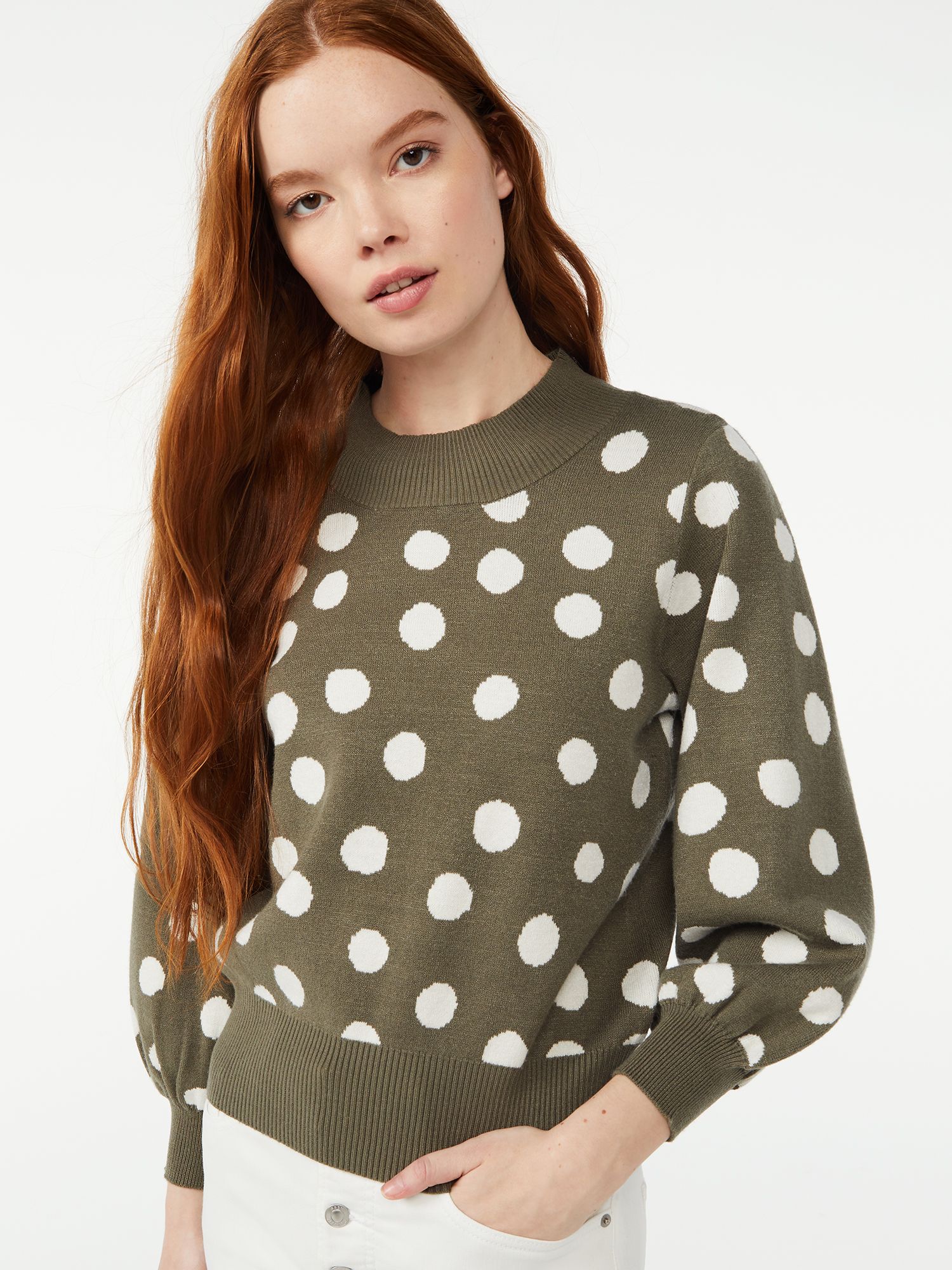 Free Assembly Women's Bubble Sleeve Sweater - Walmart.com | Walmart (US)