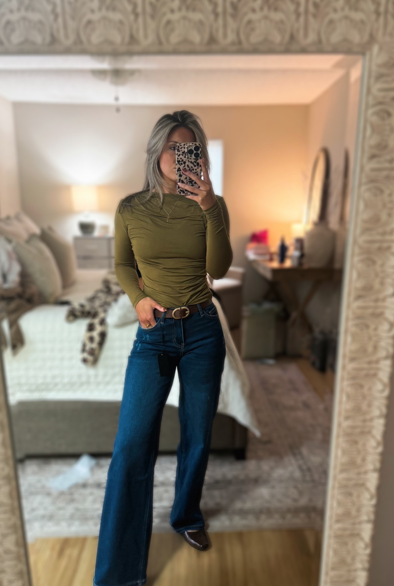 H&M ruched shirt! So flattering wearing a size small. 

#LTKSeasonal #LTKWorkwear #LTKU