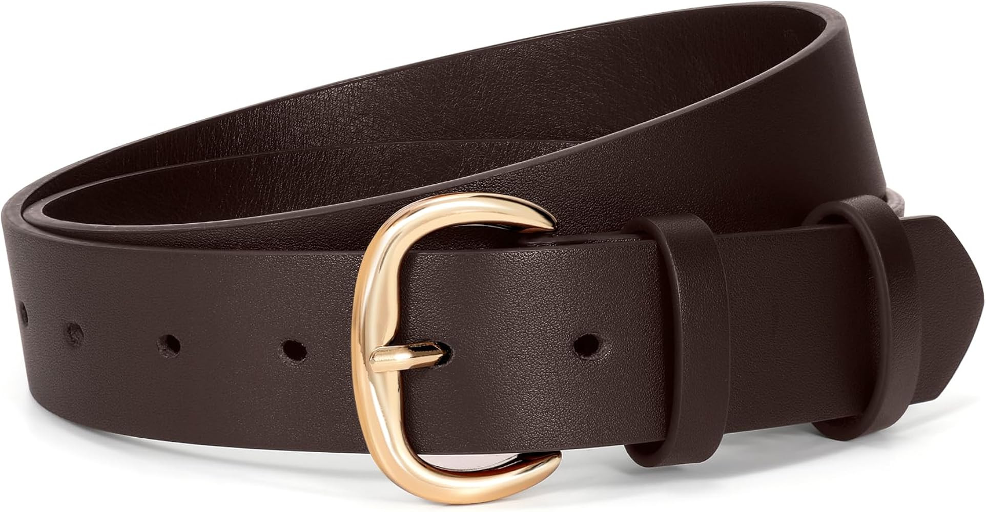 SANSTHS Women Leather Belt for Jeans Pants Dresses Black Ladies Waist Belt with Black Buckle | Amazon (US)