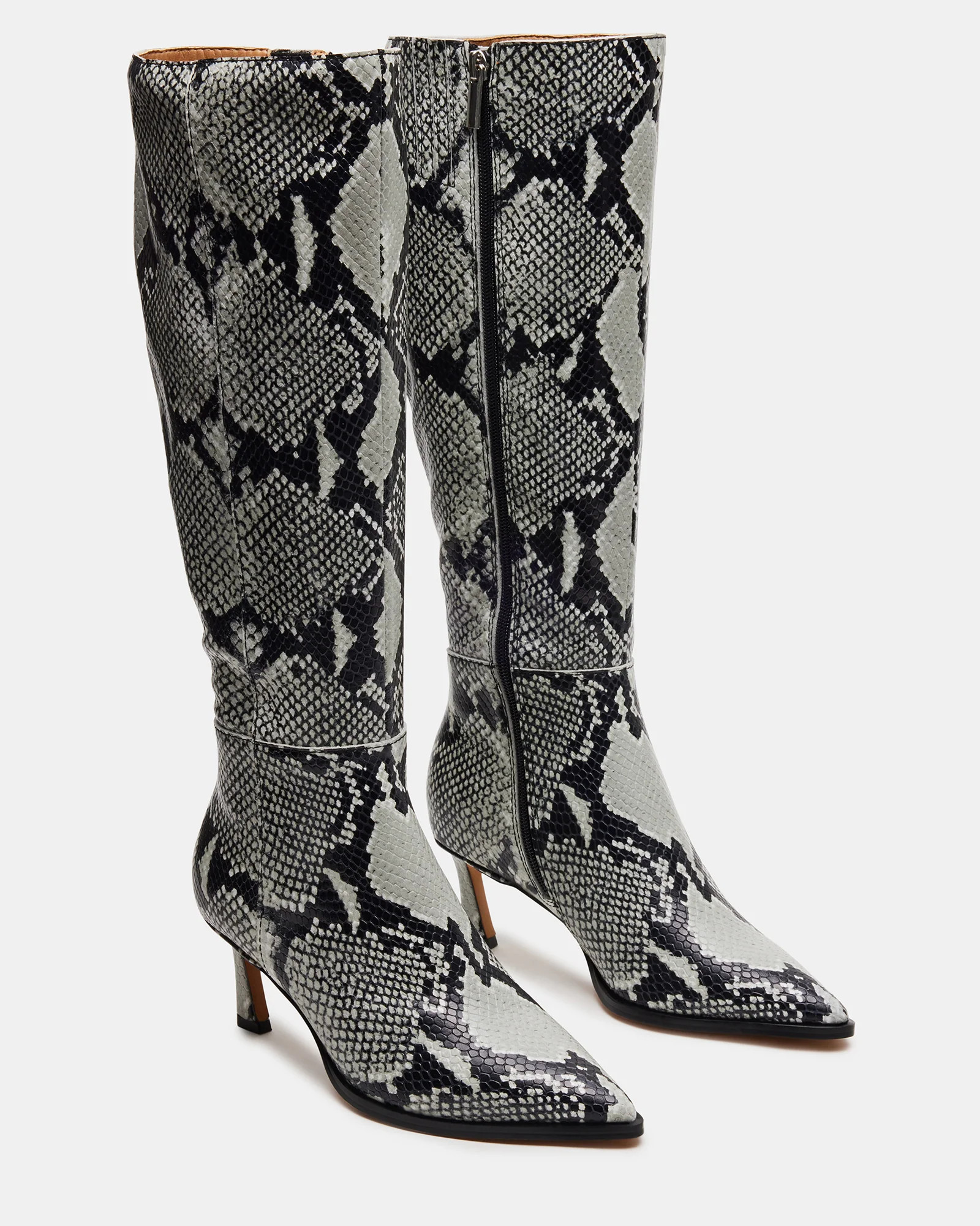 LUCID Snake Pointed Toe Kitten Heel Boot | Women's Boots | Steve Madden (US)