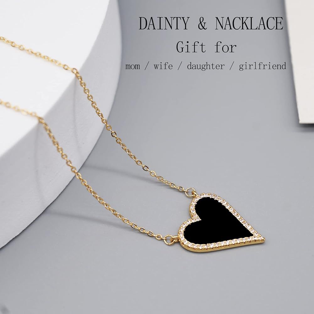 Heart Necklace for Women Girls Trendy Preppy Jewelry Gold Plated Love Heart Pendant, Heart Paperc... | Amazon (US)