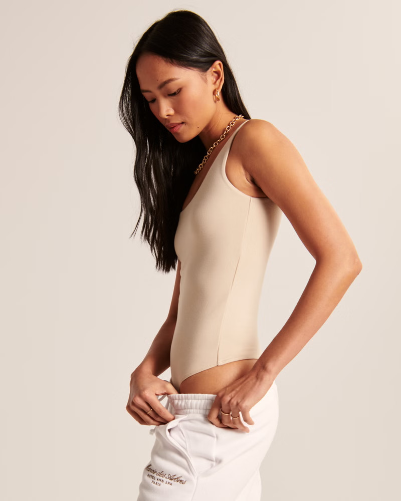 Cotton-Blend Seamless Fabric Tank Bodysuit | Abercrombie & Fitch (US)