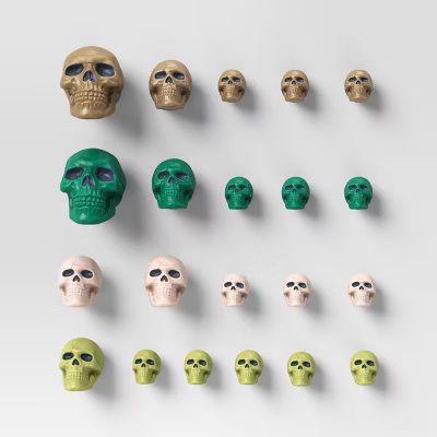 21pc Bag of Plastic Skulls Halloween Decorative Prop - Hyde & EEK! Boutique™: Indoor/Outdoor Us... | Target