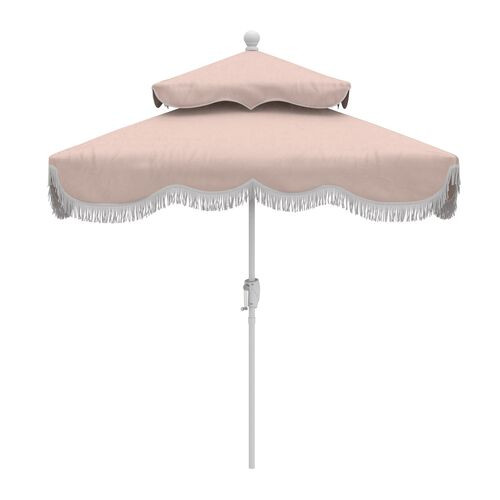 Ripple Fringe Two Tier Square Patio Umbrella | One Kings Lane