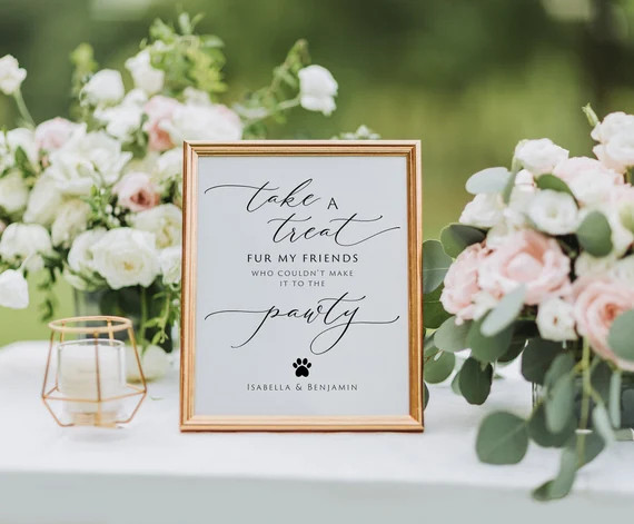 Modern Pet Party Favor Wedding Sign Wedding Dog Treat Favor - Etsy | Etsy (US)