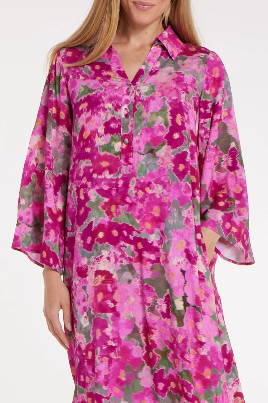 Collared Midi Dress Side Slits | Hermoza