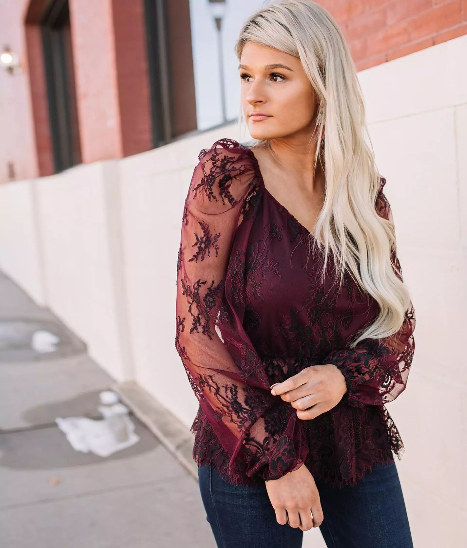 Eyelash Lace Top | Buckle