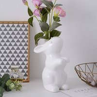 Ceramic White Rabbit Vase - Planter Flower Pot Home Deco Garden Gift For Her Him Mothers Day | Etsy (UK)