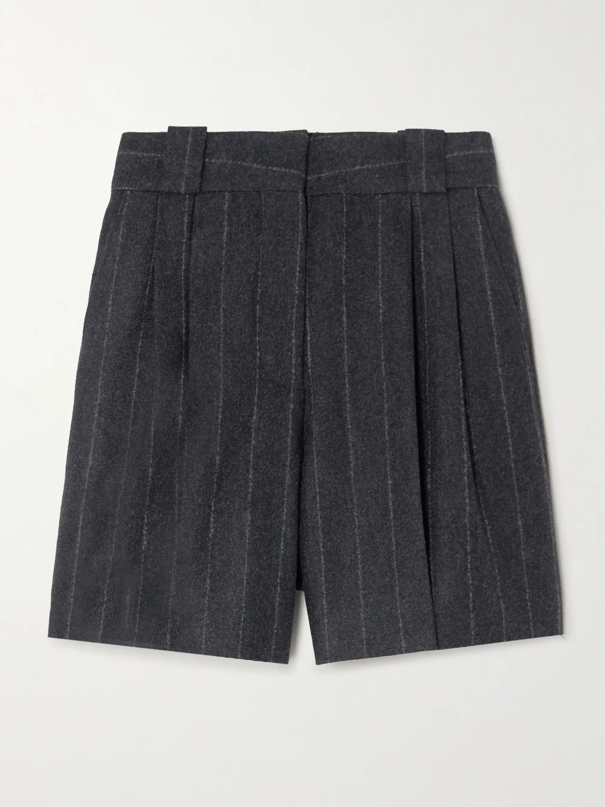 Ferien pleated pinstriped wool and cashmere-blend shorts | NET-A-PORTER (US)