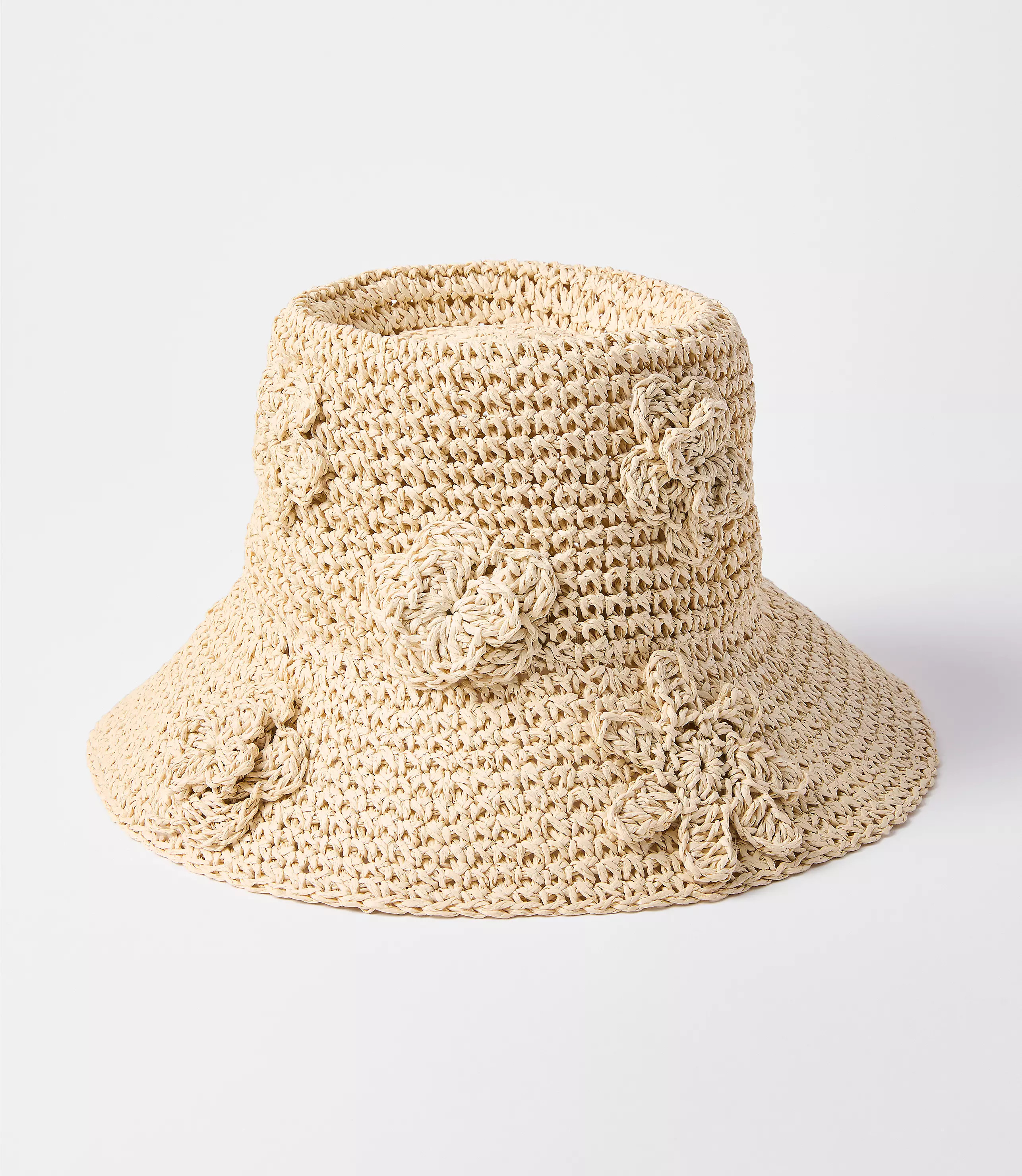 Floral Raffia Bucket Hat | LOFT