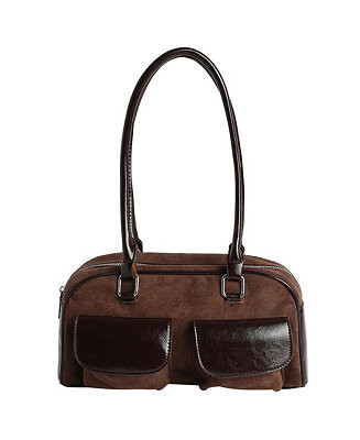 Women's The Utility Suede Shoulder Bag - Mocha Brown | Macy's