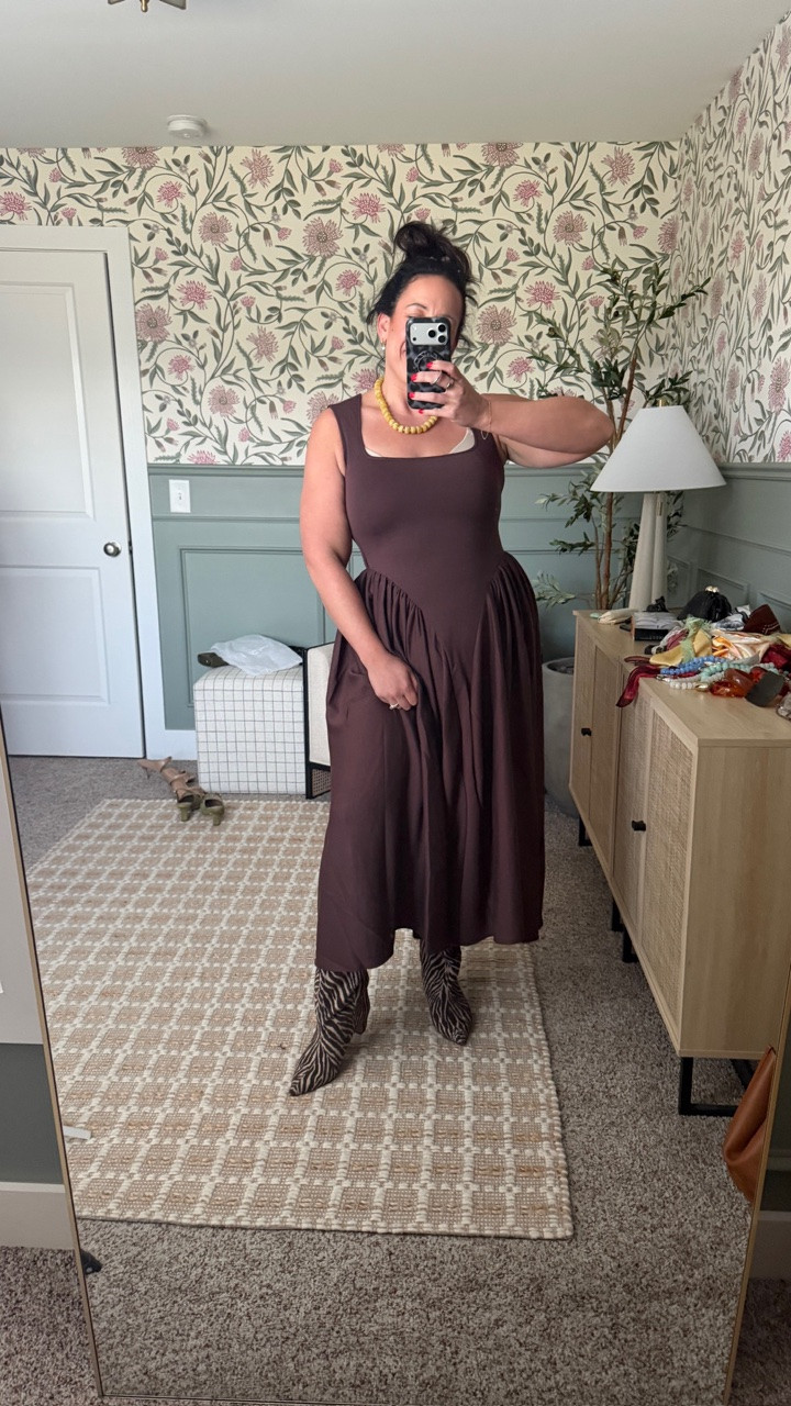 The quality of this dress is outstanding! First time I’ve tried this brand too! I love how it looks with the boots too 👢

#LTKNYFW #LTKgrwm #LTKmomlife