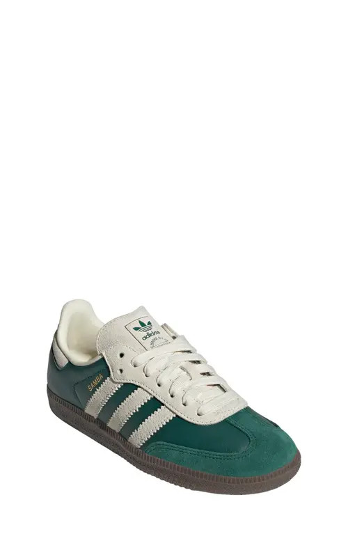 adidas Kids' Samba OG Sneaker in Green/Cream White/Gum at Nordstrom, Size 5 M | Nordstrom