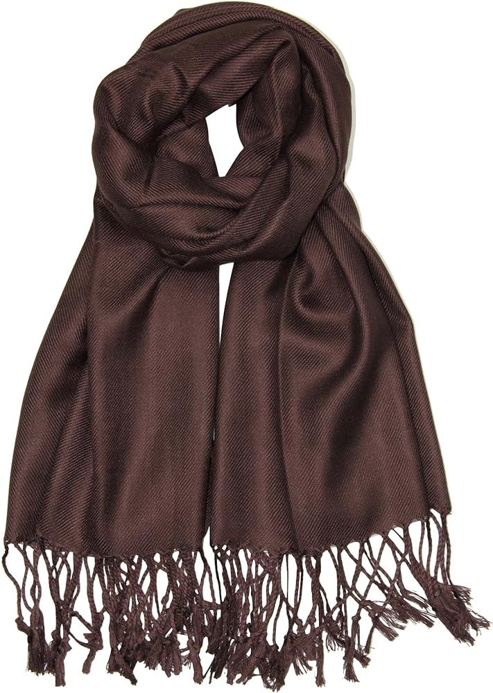 Achillea Large Soft Silky Pashmina Shawl Wrap Scarf in Solid Colors | Amazon (US)