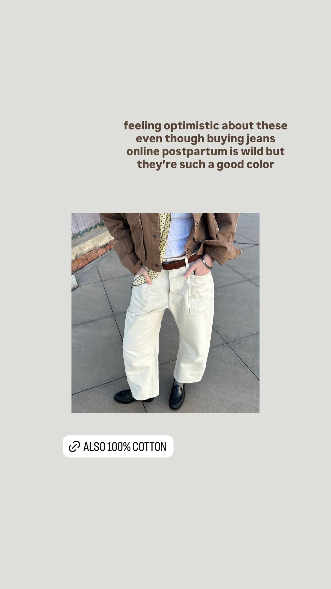 feeling optimistic about these even though buying jeans online postpartum is wild but they’re such a good color