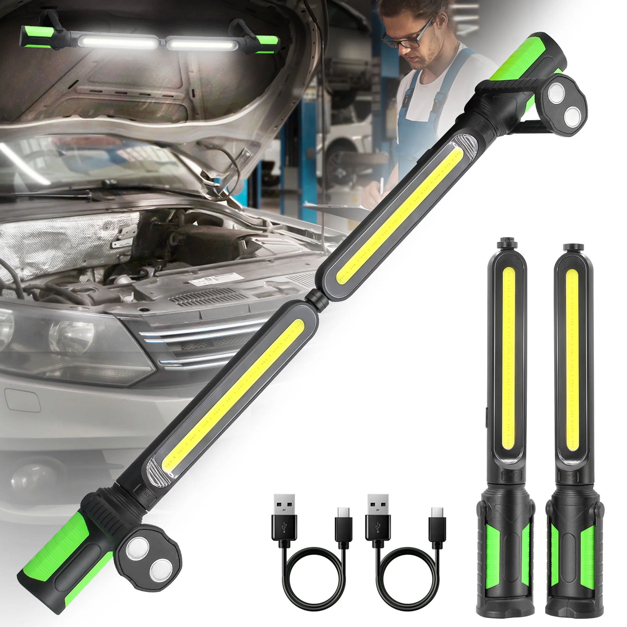 SideKing 2400LM Rechargeable Underhood Work Light – Magnetic LED Work Light, Portable Mechanic ... | Walmart (US)