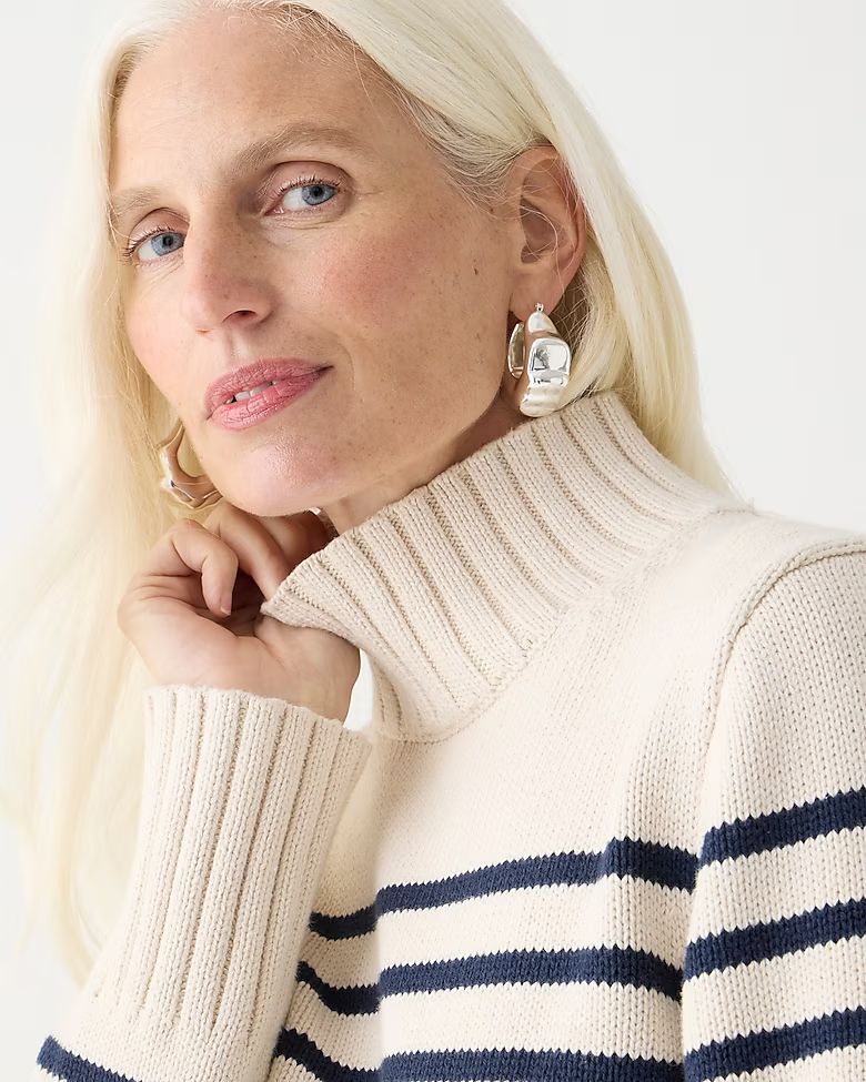3.8(4 REVIEWS)Cotton turtleneck sweater in stripe30% off with code FRIENDS or sign up for 40% off... | J.Crew US