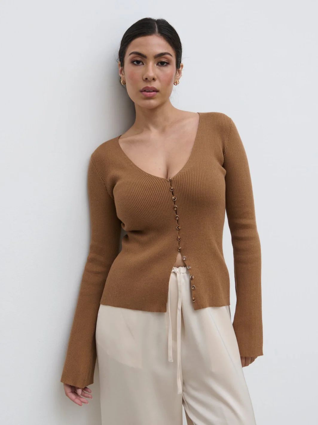 Tia Knit Cardigan - Ginger | Pretty Lavish (UK)