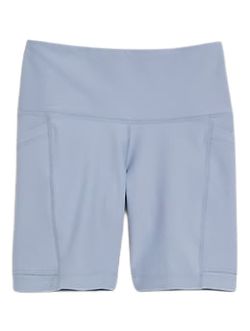High-Waisted PowerSoft Side-Pocket Biker Shorts for Women -- 6-inch inseam | Old Navy (US)