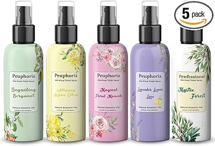 Poop spray for toilet, pre poo toilet bathroom odor eliminator and air freshener, 2.5 Ounce, 5 bo... | Amazon (US)
