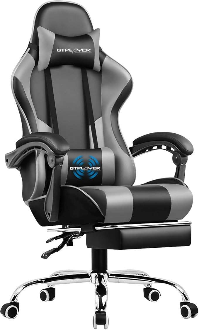 GTPLAYER Gaming Chair, Computer Chair with Footrest and Lumbar Support, Height Adjustable Game Ch... | Amazon (US)