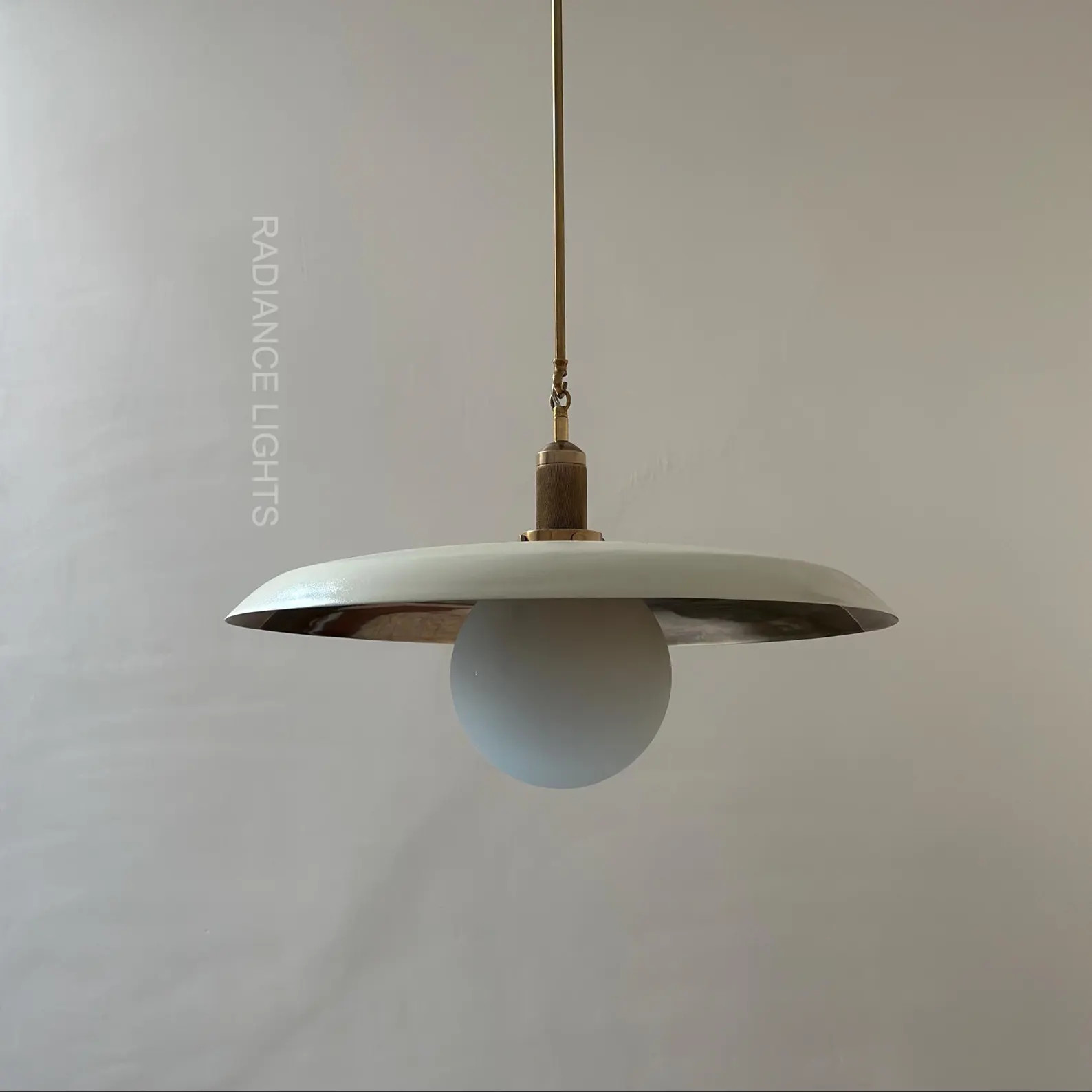 Alabaster Glass Bowl Ceiling Pendant: Modern Brass Light Fixture | Etsy (US)