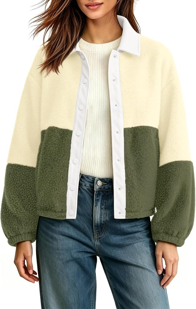 LAMISSCHE Womens Fleece Jacket Long Sleeve Sherpa Winter Coat with Pockets | Amazon (US)