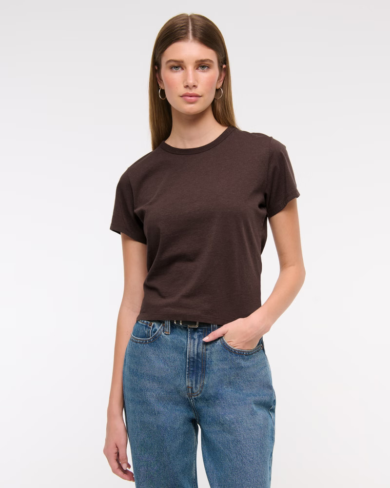 Women's Essential Polished Body-Skimming Tee | Women's Tops | Abercrombie.com | Abercrombie & Fitch (US)