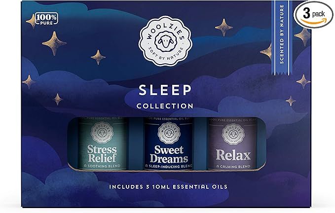 Woolzies Sleep Collection Essential Oil Blend Set | Incl. Sweet Dreams, Relax, & Stres Relief Oil... | Amazon (US)