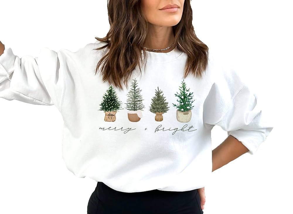 Up2ournecksinfabric Christmas Sweatshirt - Womens Xmas Outfit - Christmas Gift - Christmas Sweate... | Amazon (US)