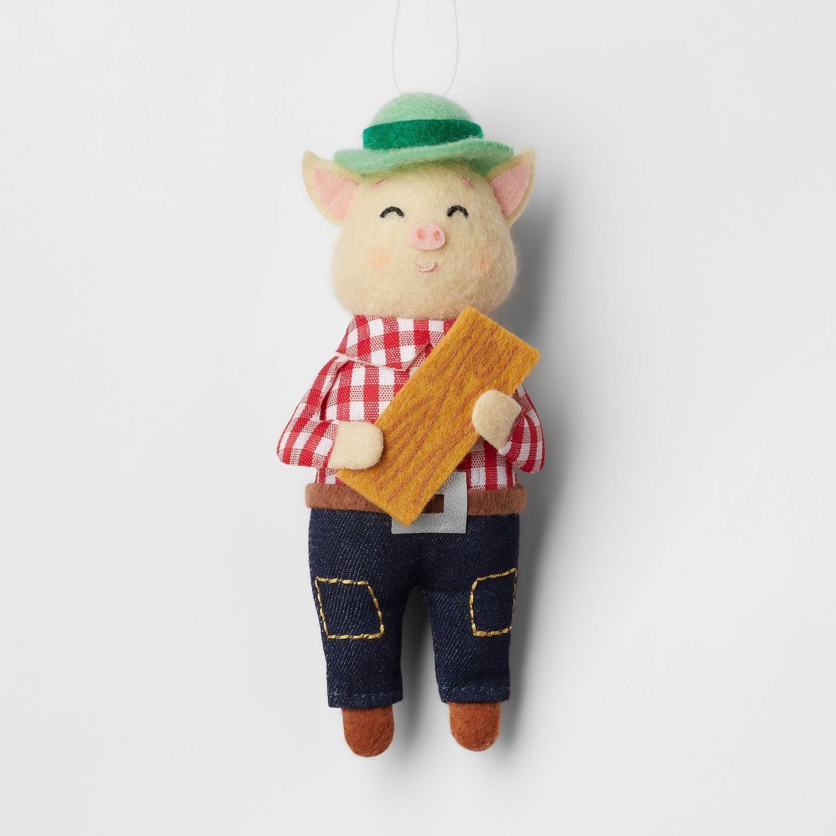 The Three Little Pigs Pig Holding Wood Fabric Christmas Tree Ornament - Wondershop™ | Target