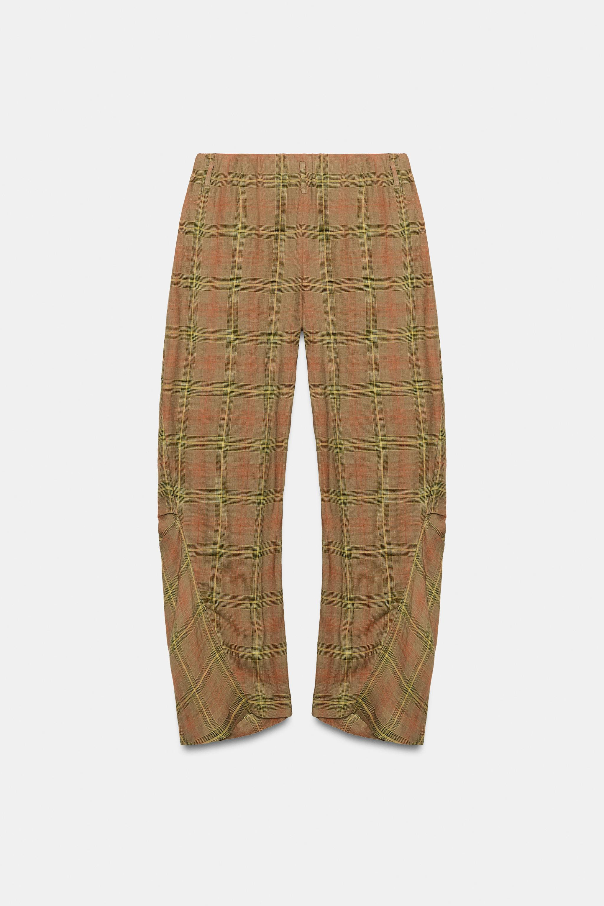 ZARA WOMAN COLLECTIONTrousers crafted from linen yarn. Mid-waist design with belt loops. Side poc... | Zara UK