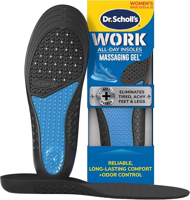 Work All-Day Superior Comfort Insoles (with) Massaging Gel, Women, 1 Pair, Trim to Fit | Amazon (US)