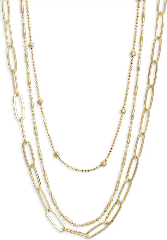 Set of 2 Enamel Dot Chain Layered Necklaces | Nordstrom