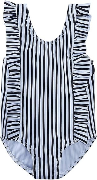 Toddler Baby Girls Swimsuit Ruffles Bathing Suit Cute Beach Sport One Piece Swimwear Backless Bik... | Amazon (US)