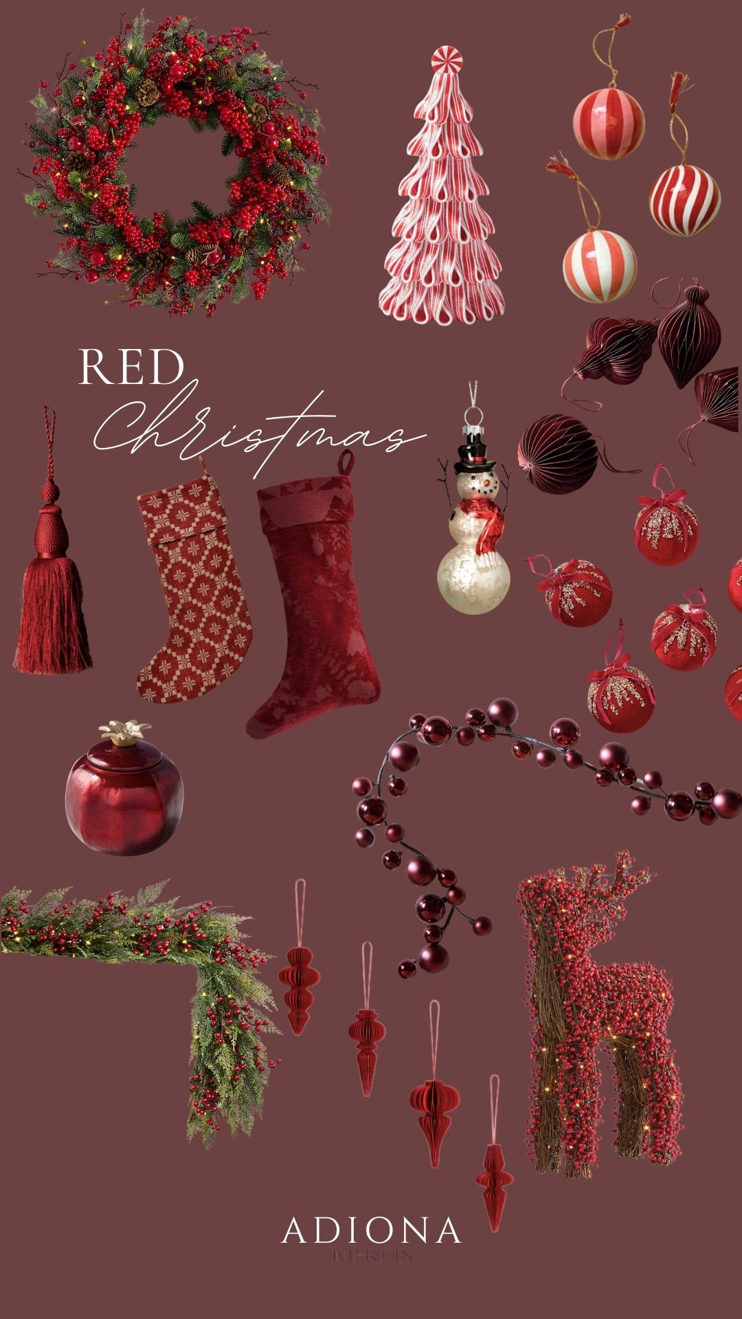 Red Christmas decor

Holiday decor, Christmas garland, Christmas stockings, ornaments, Christmas decorative objects, Christmas outdoor decor 

#LTKSeasonal #LTKHome #LTKHoliday