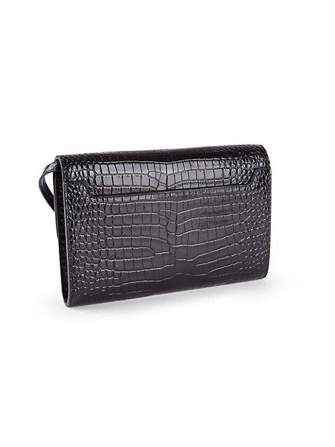 Cassandra Croc-Embossed Patent Leather Wallet-On-Strap | Saks Fifth Avenue