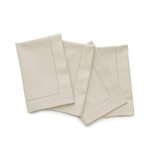 Solino Home Linen Cloth Napkins Set of 4 - Cotton Linen Hemstitch Dinner Napkins 20 x 20 Inch for Summer - Handcrafted and Machine Washable | Amazon (US)