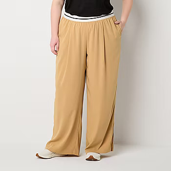 Stylus Womens Plus Wide Leg Mid Rise Trouser | JCPenney