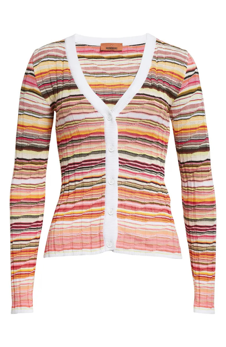 Stripe Rib V-Neck Cardigan | Nordstrom