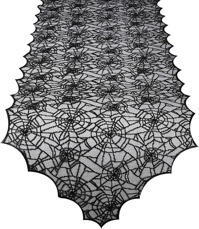 ibohr Halloween Table Runner with Spider Web Lace Festival Table Runner Halloween Table Decoratio... | Amazon (US)