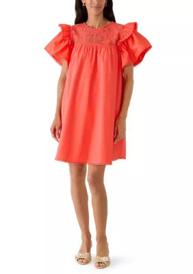 Crown & Ivy Women's Flutter Sleeve Mini Dress | Belk