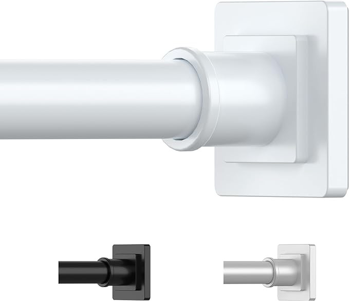 White Shower Curtain Rod 31-79 Inches Non-Slip Shower Rod Tension Mounted No Drill Shower Curtain... | Amazon (US)