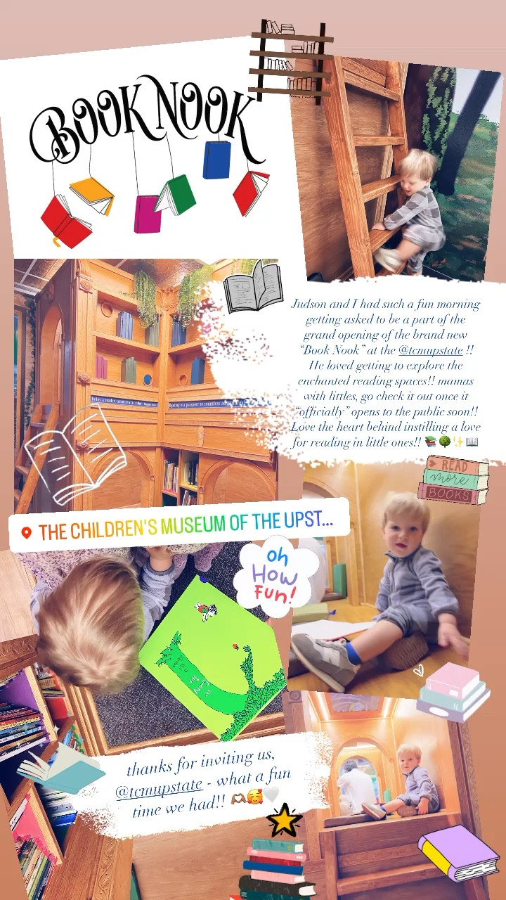 Judson and I had such a fun morning getting asked to be a part of the grand opening of the brand new “Book Nook” at the @tcmupstate !! He loved getting to explore the enchanted reading spaces!! mamas with littles, go check it out once it “officially” opens to the public soon!! Love the heart behind instilling a love for reading in little ones!! 📚🌳✨📖 

#LTKSeasonal #LTKfamily #LTKbaby
