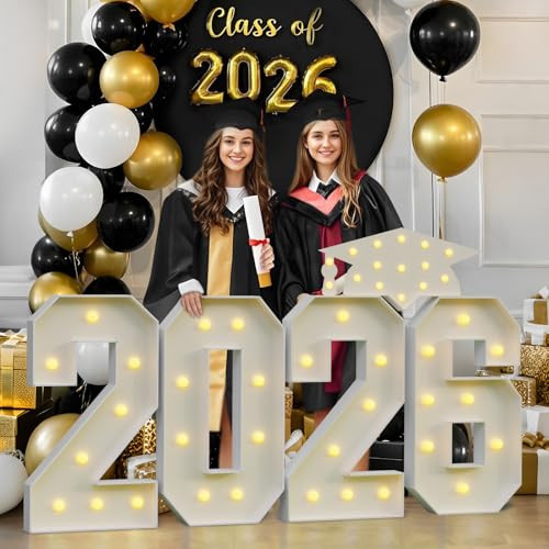 3FT Graduation Decorations 2026, Class of 2026 Light up Numbers with Yellow Light for College High School Graduation Party | Amazon (US)