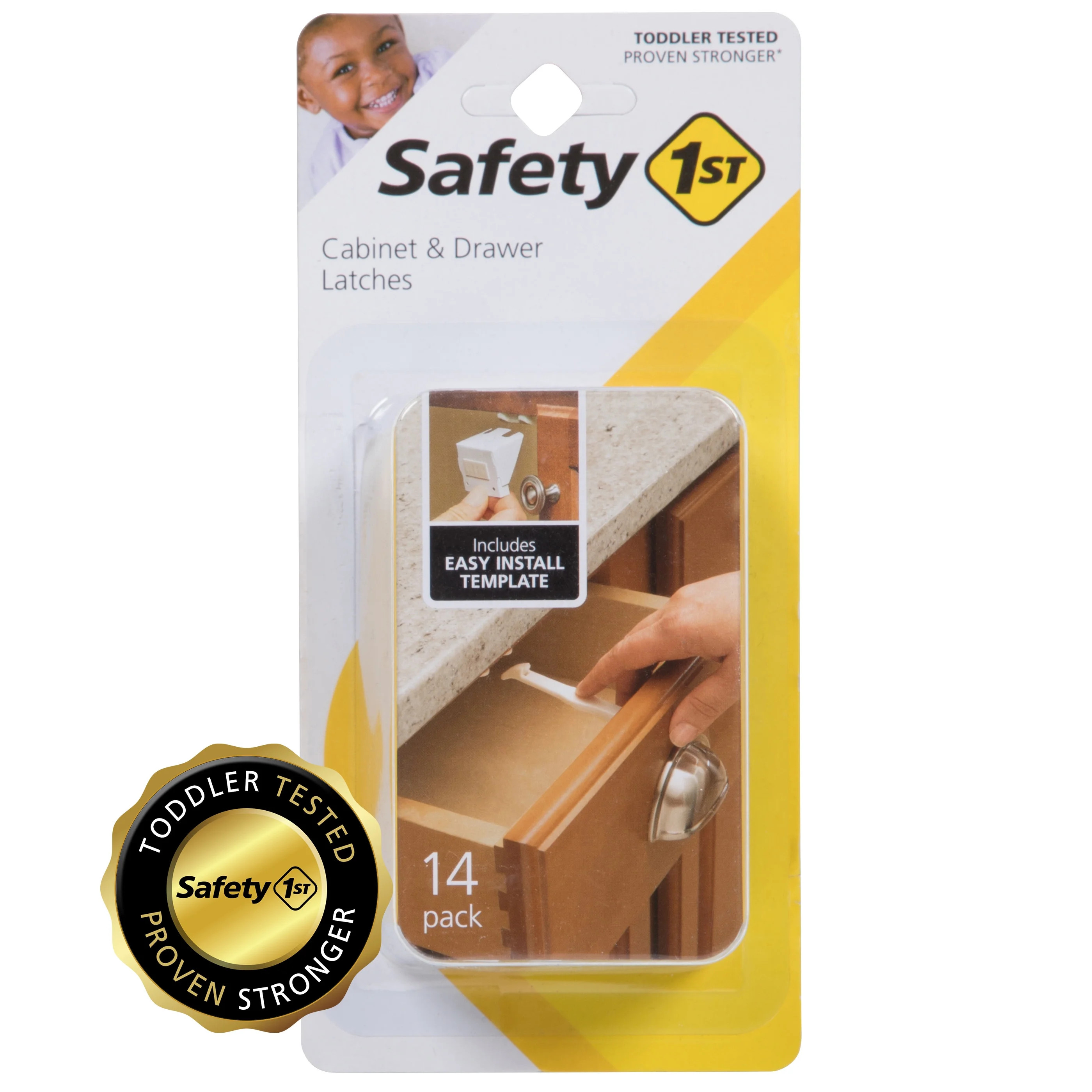 Safety 1ˢᵗ Cabinet & Drawer Latch (14pk), White - Walmart.com | Walmart (US)