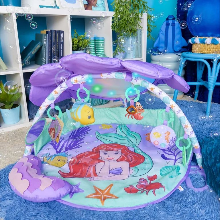 Disney Baby The Little Mermaid Baby Activity Gym & Play Mat with Tummy Time Pillow by Bright Star... | Walmart (US)