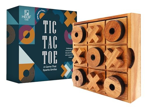 BSIRI Wooden Tic Tac Toe Game - Brain Teaser Puzzles for Adults Kids Games and Unique Gifts for Kids, Coffee Table Decor Living Room Decor Modern Wood Decor (5.5 Inch) | Amazon (US)