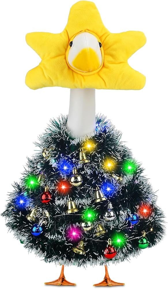 Abbylike Christmas Tree Goose Outfit with LED Lights Christmas Porch Goose Costume Fits Large 23'... | Amazon (US)