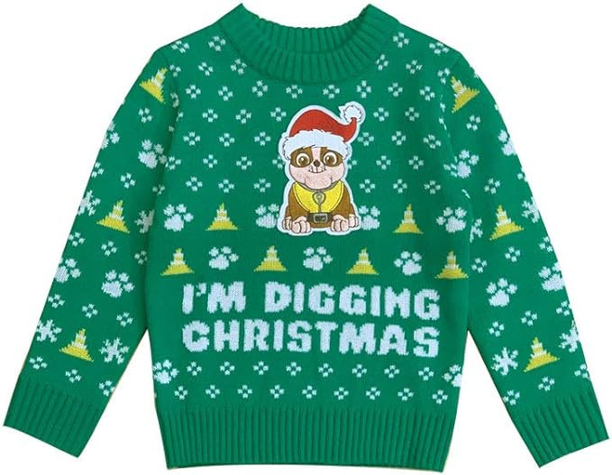 Paw Patrol Chase Sweater Toddler Kids I'm Digging Rubble Ugly Christmas Sweaters | Amazon (US)